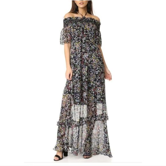 Rebecca Minkoff Dresses & Skirts - Rebecca Minkoff Loma Black Floral Maxi Dress